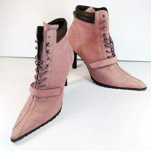 Sexy Stiletto Pink Suede Hiking Boot Nine West